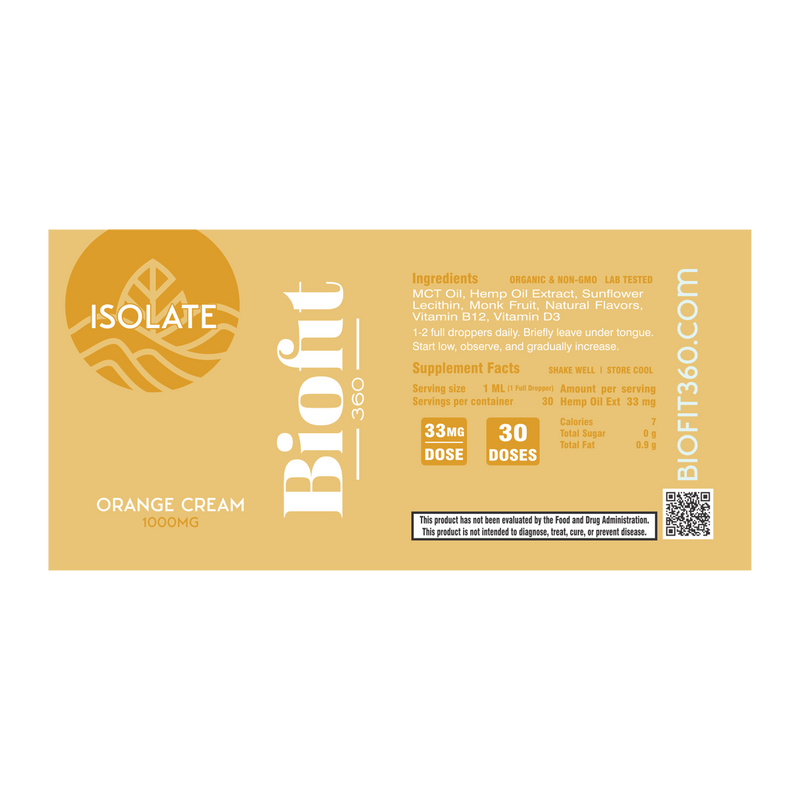 All Natural CBD Oil Isolate | 1000mg | Orange Cream & Mint Chocolate - BioFit 360 CBD